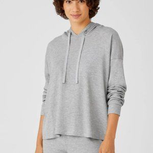 Eileen Fisher Cozy Waffle Knit Hooded Top  Sz XXS